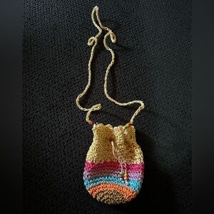 Colorful Woven  Drawstring Purse
